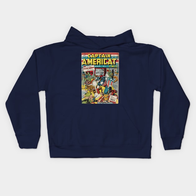 Americat #1 Kids Hoodie by ThirteenthFloor
